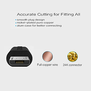 Dây cáp sạc Micro USB hiệu CHOETECH S-MT009 (sạc nhanh 2.4A, chất liệu cao cấp, chip sạc thông minh, dài 100CM) - Hàng chính hãng