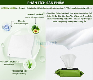 Bịch 80 Khăn Giấy Ướt Tẩy Trang Tinh Dầu Bơ Hamart Sạch Sâu Dưỡng Ẩm Da Mặt Hiệu Quả Tiện Lợi
