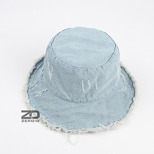 Nón vành tròn, Mũ bucket jean rách nam nữ phong cách cá tính