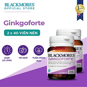 Combo 2 Lọ 40 Viên Uống Hỗ Trợ Tuần Hoàn Máu Não Blackmores Ginkgoforte