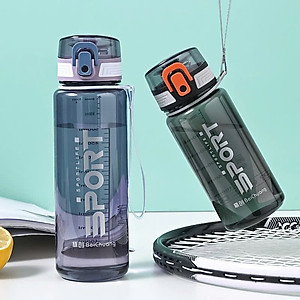 Bình Nước Nhựa Thể Thao 650ml, Dây Xách Tiện Lợi, Bình Nhựa Tập Gym, Chạy Bộ 