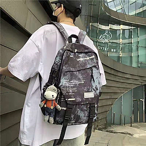 Balo đi học nam nữ ulzzang tặng Móc Dê Loang 2 màu cho học sinh style Hàn Quốc unisex Lalunavn - B28