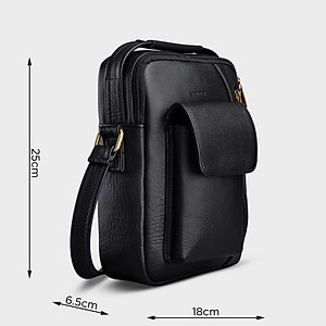 Túi Trita ( Thời trang nam phối ngăn - Túi đeo chéo da RTN3 )