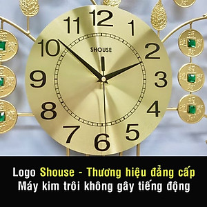 Đồng Hồ Trang Trí Treo Tường Nghệ Thuật Cao Cấp Shouse A23 hiện đại 3D kích cỡ lớn đẹp kim trôi treo phòng khách