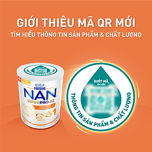 Sữa bột NAN INFINIPRO A2 1 với công thức đầu tiên chứa đạm A2, 6HMO & Lợi khuẩn kép nhập khẩu Thụy Sĩ - Hộp 400g (0 - 12 tháng)