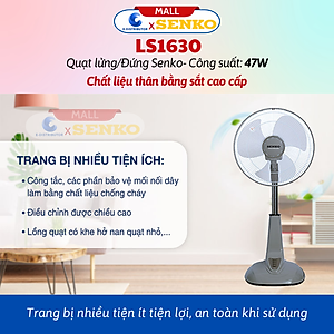 Quạt Đứng Cao Cấp 47W Senko DH1600 (Có chế độ hẹn giờ) - Quạt L1638 (Thân nhựa) - Quạt LS1630 (Thân Sắt) - Hàng chính hãng - Bảo Hành 24 Tháng