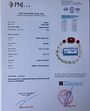 Combo Vòng đeo tay Ngọc Trai Nuôi cấy tự nhiên đính đá Cẩm Thạch, KÈM BẢN PHOTOCOPY GIẤY KIỂM ĐỊNH, KÈM HỘP CUNG HỶ LÓT NHUNG, ĐÍNH HOA HỒNG