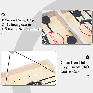 Bộ Bàn Đấu Cờ Búng Bắn Bi Xuyên Lỗ Đối Kháng Chính Hãng Dododios - Chọn Size - Foosball Winner, Sling Puck – Bộ Cờ Ice Hockey Bằng Gỗ Cao Cấp