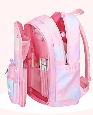 Ba lô học sinh bé gái siêu nhẹ chống nước cao cấp phong cách mới - BEE GEE HS9056G