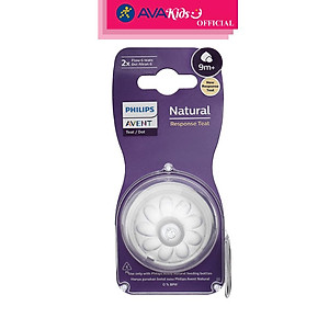 Bộ 2 núm ti Philips Avent SCY966/12 cổ rộng size 6 (từ 9 tháng) - Hàng Chính Hãng