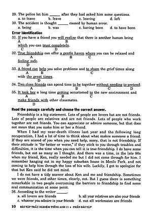 Sách Bài Tập Trắc Nghiệm Tiếng Anh 11 (Không Đáp Án)