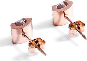 Bông tai Titan đính đá BT243 - Màu Đồng (2 chiếc)