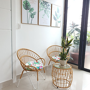 Bộ bàn ghế sân vườn (sắt đan sợi nhựa giả mây)