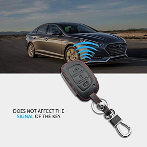 (bản thông minh) Bao Da 3 Nút Cho Chìa Khóa Xe Ô Tô Hyundai I10 Tucson I30 Ix25 Ix35 - tặng sdt tránh thất lạc