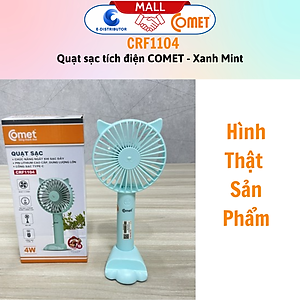 Quạt Sạc Tích Điện Cầm Tay Comet CRF1104 - Công Suất	4W - Dùng Liên Tục 4H - Hàng Chính Hãng - Bảo Hành 12 Tháng