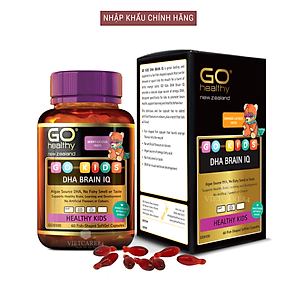 Viên Nhai Bổ Sung DHA Cho Bé New Zealand Go Kids DHA Brain IQ 60 Viên | Phát Triển Não Bộ - Thị Giác - Nhập Khẩu Chính Hãng