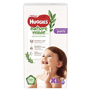 Combo 3 Tã Quần Siêu Cao Cấp Huggies Platinum Nature Made XL38 (38 Miếng)