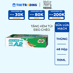 [TẶNG BALÔ NĂNG ĐỘNG] Thùng 48 Hộp Sữa Nestlé MILO A2 MỚI  (180ml / Hộp)