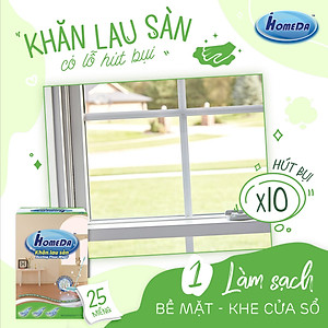 Combo 4 Tặng 1 Hộp Khăn lau sàn hút bụi tĩnh điện Ihomeda ( 25 khăn/ hộp) -  Combo 4 Free 1 iHomeda static dusting floor dry wipes ( 25 sheets/ box)