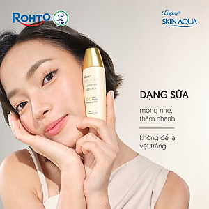 Kem chống nắng Skin Aqua trang điểm tạo nền trắng mịn & đều màu dạng sữa Sunplay Skin Clear White CC Milk SPF 50, PA++++ 25g