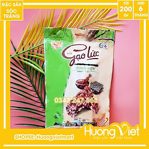 Đặc Sản Sóc Trăng - Kẹo Gạo Lức Rong Biển Giòn Tan Tân Huê Viên 200G, Kẹo Gạo Lứt Sóc Trăng, Thanh Gạo Lức Rong Biển