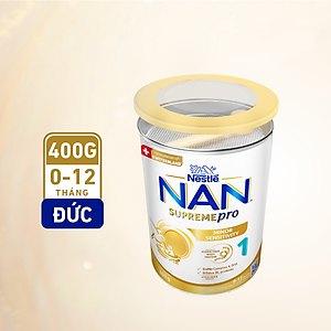 Sữa bột Nestlé NAN SUPREMEPRO 1 400g nhập khẩu Đức với 5HMO & đạm Gentle Optipro ( Dành cho trẻ từ 0 - 12 tháng tuổi)