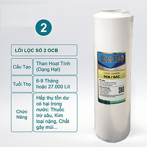 Combo 3 Lõi Lọc Nước 1,2,3 Kanzo RO L123 (Lõi PP5 + OCB + PP1) - Hàng chính hãng