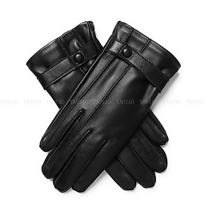 Găng tay nam da cừu cao cấp BHY5333 Lót lông giữ ấm, cảm ứng điện thoại, chống nước