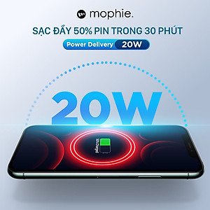 Adapter Sạc Type C PD 20W Mophie Trắng - Hàng chính hãng