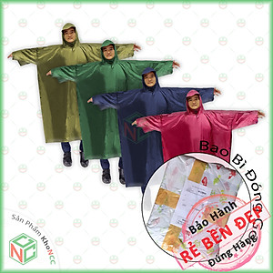 (Loại Tốt) Áo Mưa Cánh Dơi (xẻ tà) KhoNCC - Vải Dù Cao Cấp Loại Lớn 1m4 - Che Kín 2 Người Mùa Mưa - NQL-AoMuaDu (Xanh lá, Xanh Đen, Xanh Dương, Đỏ Đô, Cỏ Úa) - Hàng Chính Hãng