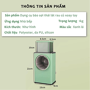 Máy Bào Sợi Thái Lát Rau Củ Xoay Tay, Kèm 6 Lưỡi Dao Cắt 4IN1, Dụng Cụ Thái Lát Rau Củ Quả Đa Năng- HÀNG CHÍNH HÃNG MINIIN