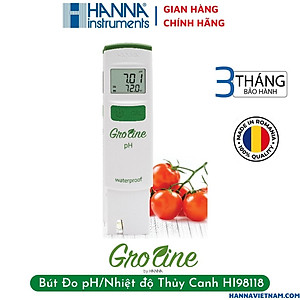 Bút đo pH/Nhiệt độ chống thấm nước trong thủy canh HANNA HI98118 - Hàng chính hãng