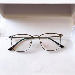 Kính Mắt Chống Ánh Sáng Xanh Dáng Vuông Kim Loại Cao Cấp