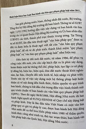 Bình luận khoa học Luật Ban hành văn bản quy phạm pháp luật năm 2015 (được sửa đổi, bổ sung năm 2020) - Lý thuyết, thực định và thực tiễn