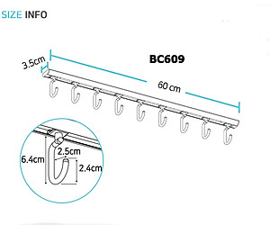 Móc treo tủ bếp, tủ quần áo Wellex BC609