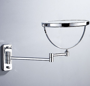 Gương trang điểm phóng đại 3 lần, xoay 360 độ, 2 mặt siêu nét, treo tường phòng tắm, phòng ngủ, Khách sạn, resort, Inox SUS 304, Size 15cm, 18cm, 20cm, Minh House