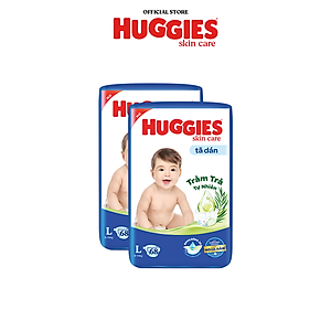 Combo 2 Tã/bỉm dánHuggies Skincare Super Jumbo M76+3/L68/XL60/XXL54