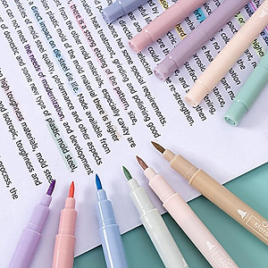 Bộ 6 bút highlight bút ghi nhớ có 2 đầu màu pastel dễ thương ST189