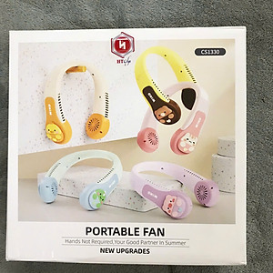 Quạt Đeo Cổ HT SYS - Quạt Đeo Cổ Mini Hình Thú Không Cánh - Quạt Sạc Tích Điện USB 3 Cấp Độ Gió - Đồ Chơi Trẻ Em HT SYS - Hàng Nhập Khẩu