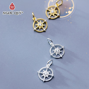 Charm treo hình bánh lái bạc trắng - Ngọc Quý Gemstones