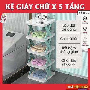 Kệ Để Giày Dép 5 Tầng Chữ X - Kệ Đựng Giày Dép Đa Năng Bằng Nhựa Lắp Ghép Giao Màu Ngẫu Nhiên