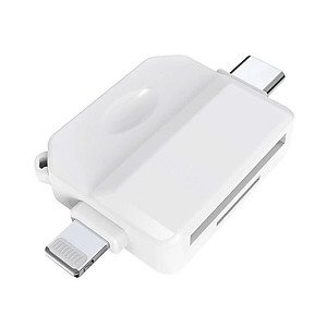 Đầu đọc thẻ nhớ SD, TF đa năng 3in1 Type c, L, USB dùng cho điện thoại, laptop, máy ảnh - Hàng nhập khẩu
