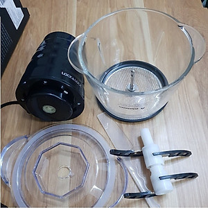 Máy Xay Thịt Cối Thủy Tinh Lock&Lock Meat Chopper EJM156BLK 1 Lít - Hàng Chính Hãng, 4 Lưỡi Dao Cho Lực Nghiền Mạnh, Công Suất 400W