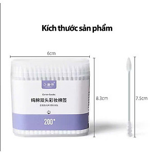 Hộp 200 Tăm Bông Ngoáy Tai 2 Đầu Xoắn Nhọn – Nhiều Màu Sắc, Tiện Dụng - HÀNG CHÍNH HÃNG MINIIN