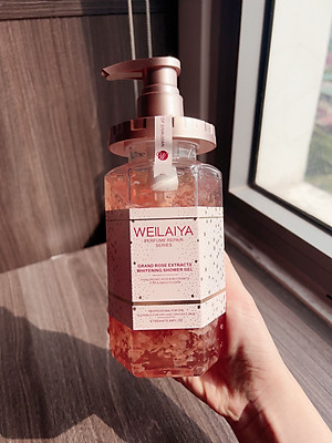 Sữa tắm trắng da cánh hoa hồng Damask Weilaiya Grand Rose Extracts Whitening Shower Gel 450ml