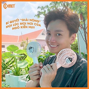 Hàng chính hãng - Quạt Sạc Cầm Tay Cao Cấp Comet CRF1004 4W có đế rời, 6 cánh quạt