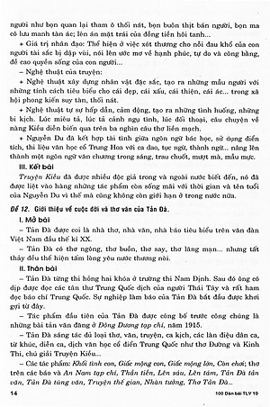 Sách 100 Dàn Bài Chi Tiết Làm Văn Lớp 10