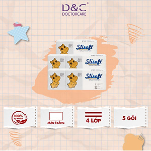 Combo 5 Giấy ăn Slisoft Trắng tự nhiên đa năng,khăn giấy rút không chất tẩy trắng an toàn cho cả gia đình