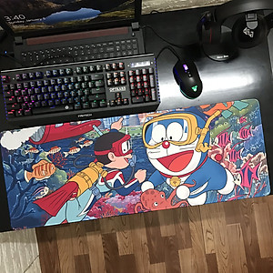 Miếng Lót Chuột, Bàn Di Chuột, mouse padDoraemon cỡ lớn (80x30x0.3) hàng nhập khẩu