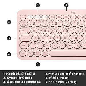 Bàn Phím Bluetooth Logitech K380 - Hàng Chính Hãng